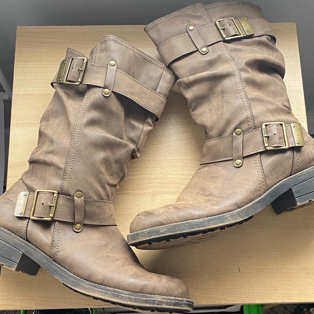 Rocket Dog Brown Faux Trumble Boots